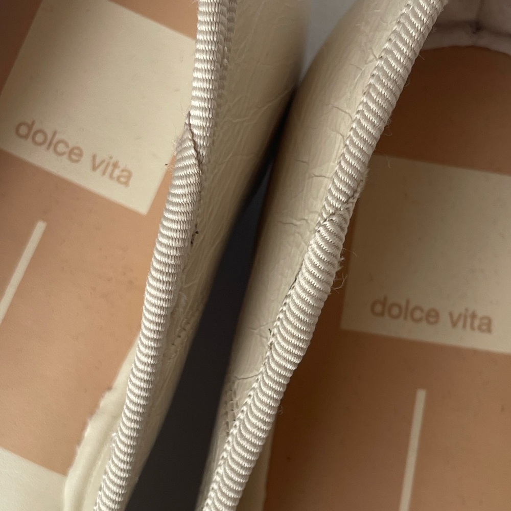 Dolce Vita Cream Square-Toe Ballet Flats with Bow - Picture 4 of 5